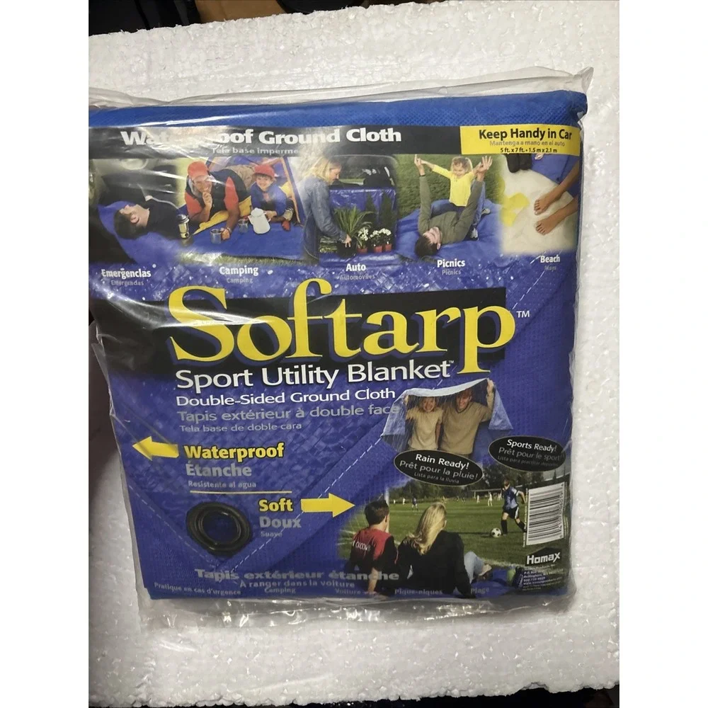 SofTarp Sports Utility Tarp Blanket, 5 Foot x 7 Foot, Blue Colored